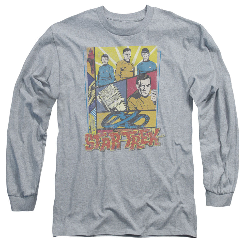 Star Trek - Vintage Collage - Long Sleeve Adult 18/1 - Athletic Heather T-shirt