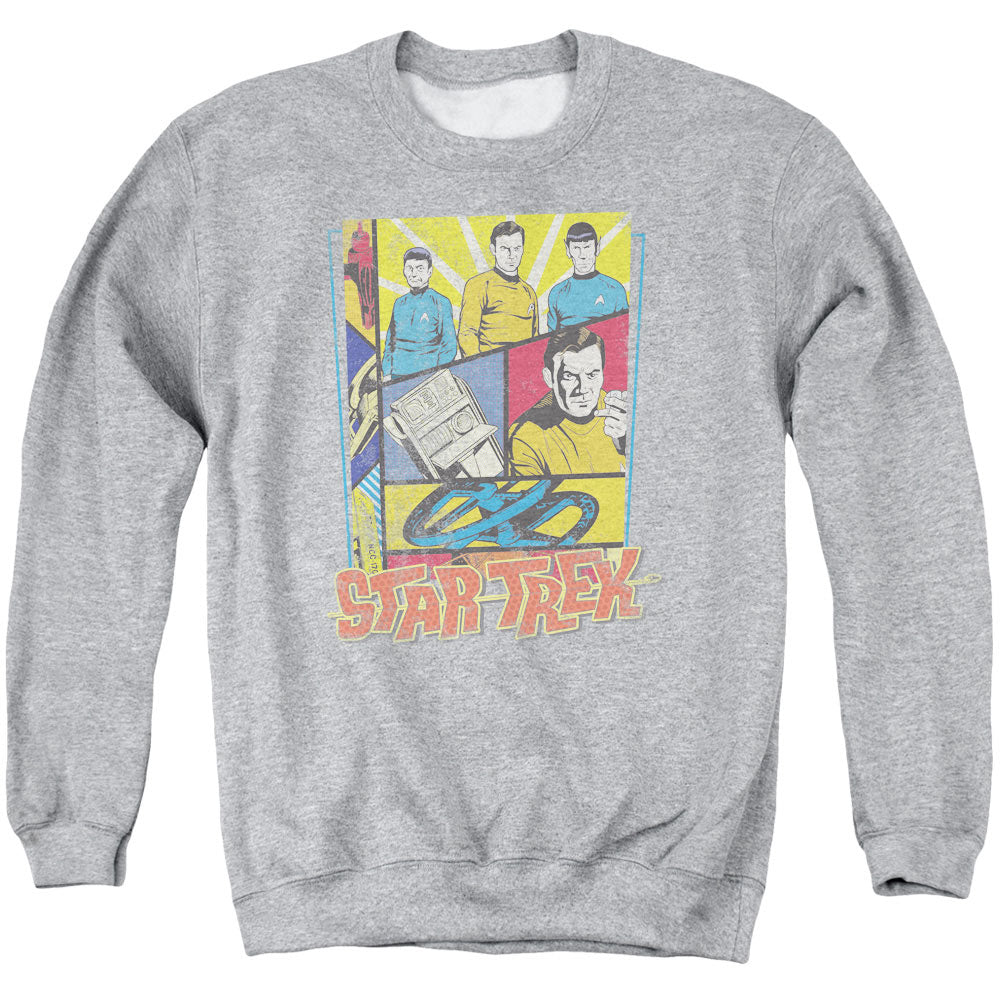 Star Trek - Vintage Collage - Adult Crewneck Sweatshirt - Athletic Heather