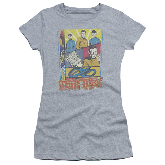 Star Trek - Vintage Collage - Short Sleeve Junior Sheer - Athletic Heather T-shirt