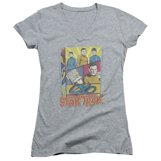 Star Trek - Vintage Collage - Junior V-neck - Athletic Heather