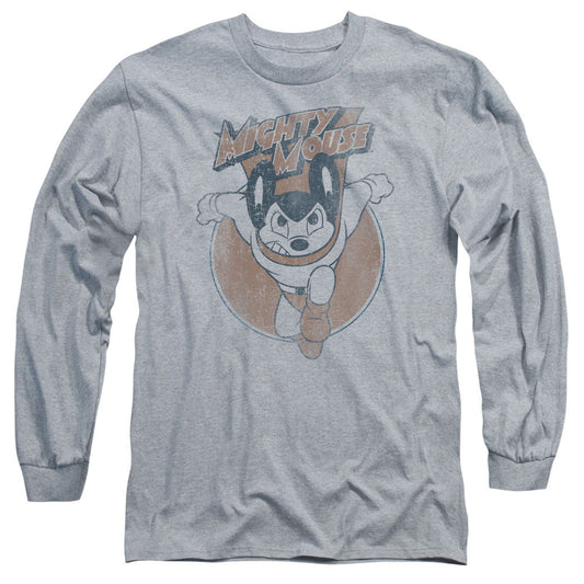 Mighty Mouse - Flying With Purpose - Long Sleeve Adult 18/1 - Athletic Heather T-shirt