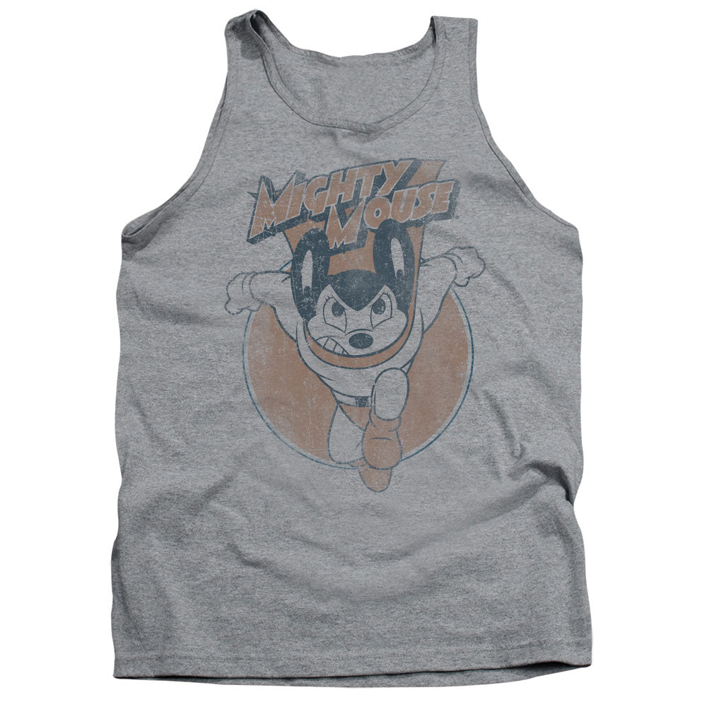 Mighty Mouse - Flying With Purpose - Adult Tank - Athletic Heather