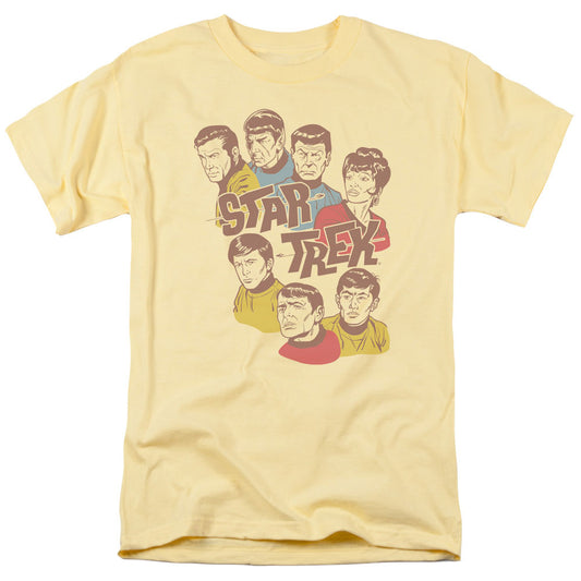 Star Trek - Retro Illustrated Crew - Short Sleeve Adult 18/1 - Banana T-shirt