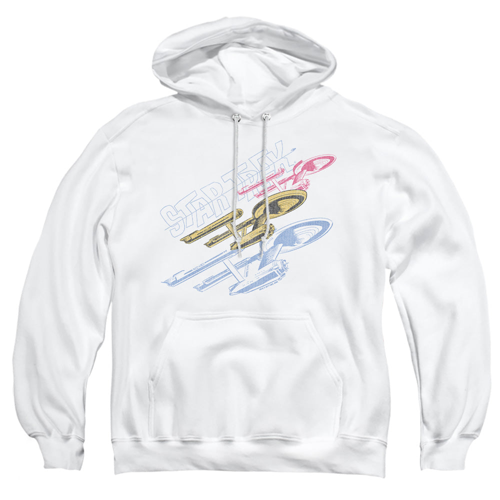 Star Trek - Retro Tri Enterprise - Adult Pull-over Hoodie - White