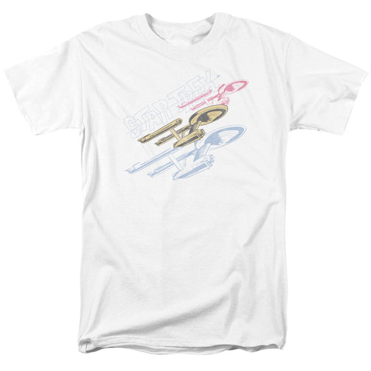 Star Trek - Retro Tri Enterprise - Short Sleeve Adult 18/1 - White T-shirt