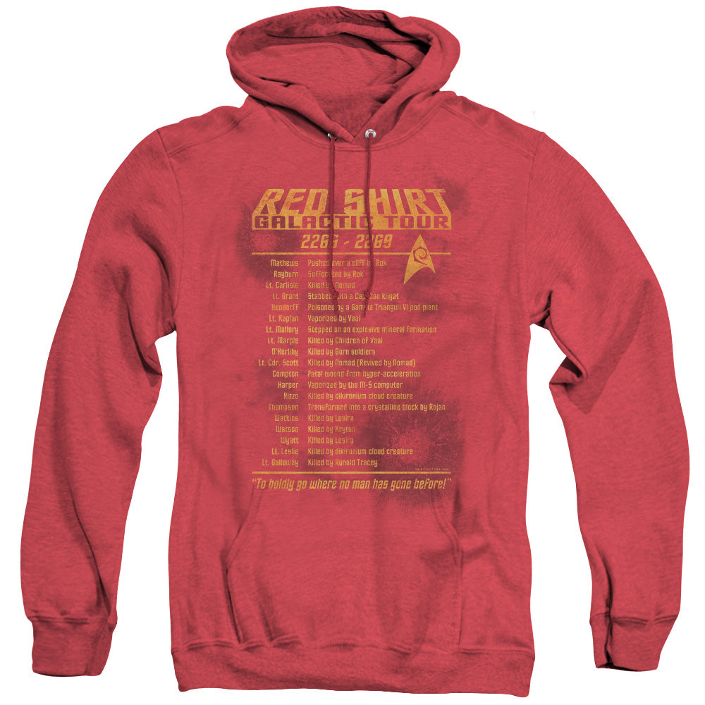 Star Trek - Red Shirt Tour - Adult Heather Hoodie - Red