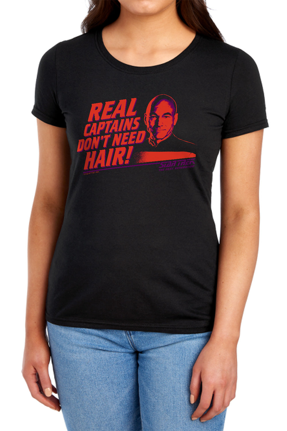 Star Trek - Real Captain - Short Sleeve Womens Tee - Black T-shirt