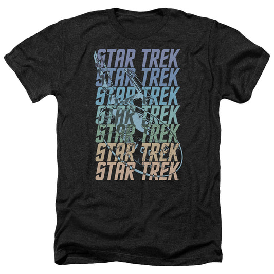Star Trek - Multi Logo Enterprise - Adult Heather-black