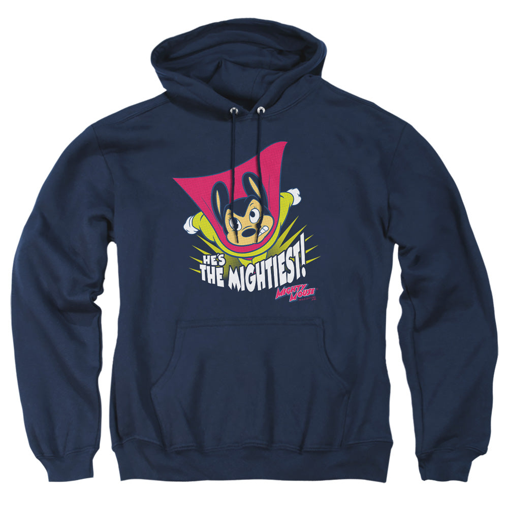 Mighty Mouse - The Mightiest - Adult Pull-over Hoodie - Navy