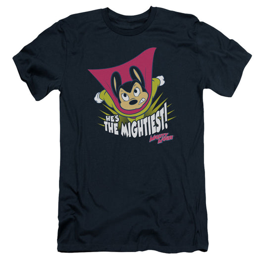 Mighty Mouse - The Mightiest - Short Sleeve Adult 30/1 - Navy T-shirt