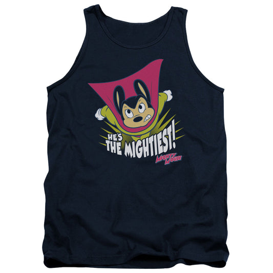 Mighty Mouse - The Mightiest - Adult Tank - Navy