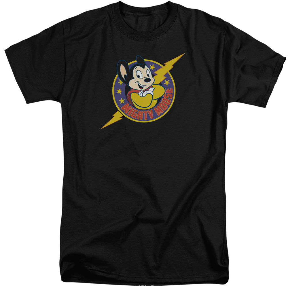 Mighty Mouse - Mighty Hero - Short Sleeve Adult Tall - Black T-shirt