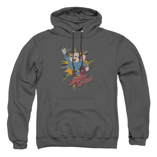 Mighty Mouse - Break Through - Adult Pull-over Hoodie - Charcoal