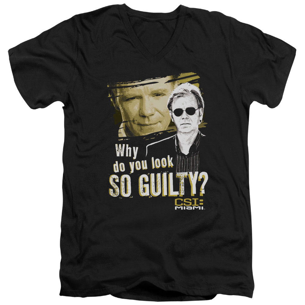 Csi Miami - So Guilty - Short Sleeve Adult V-neck - Black T-shirt