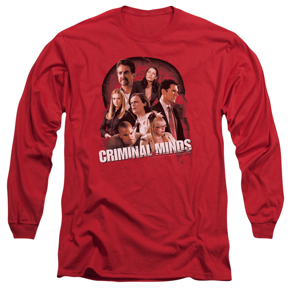 Criminal Minds - Brain Trust - Long Sleeve Adult 18/1 - Red T-shirt