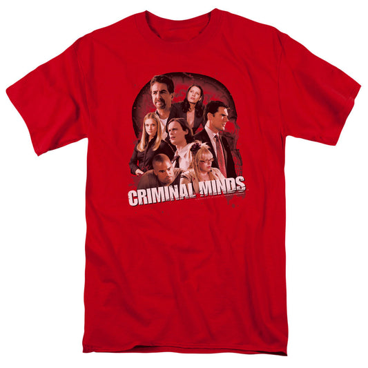 Criminal Minds - Brain Trust - Short Sleeve Adult 18/1 - Red T-shirt
