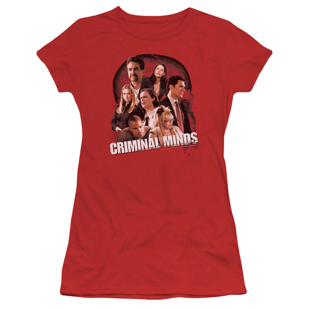 CRIMINAL MINDS BRAIN TRUST - S/S JUNIOR SHEER - RED T-Shirt