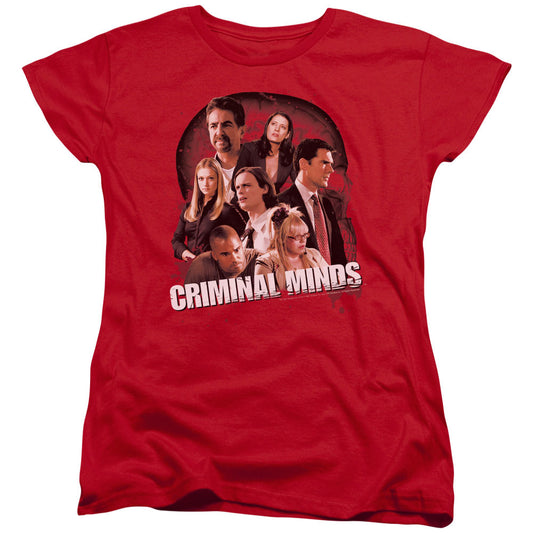 Criminal Minds - Brain Trust - Short Sleeve Womens Tee - Red T-shirt