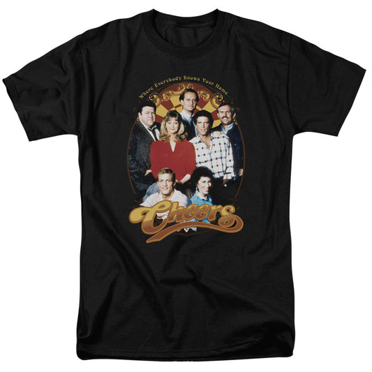Cheers - Group Shot - Short Sleeve Adult 18/1 - Black T-shirt