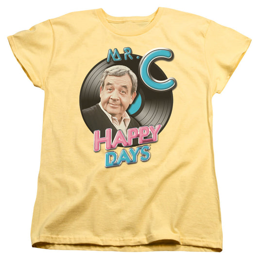 Happy Days - Mr. C - Short Sleeve Womens Tee - Banana T-shirt