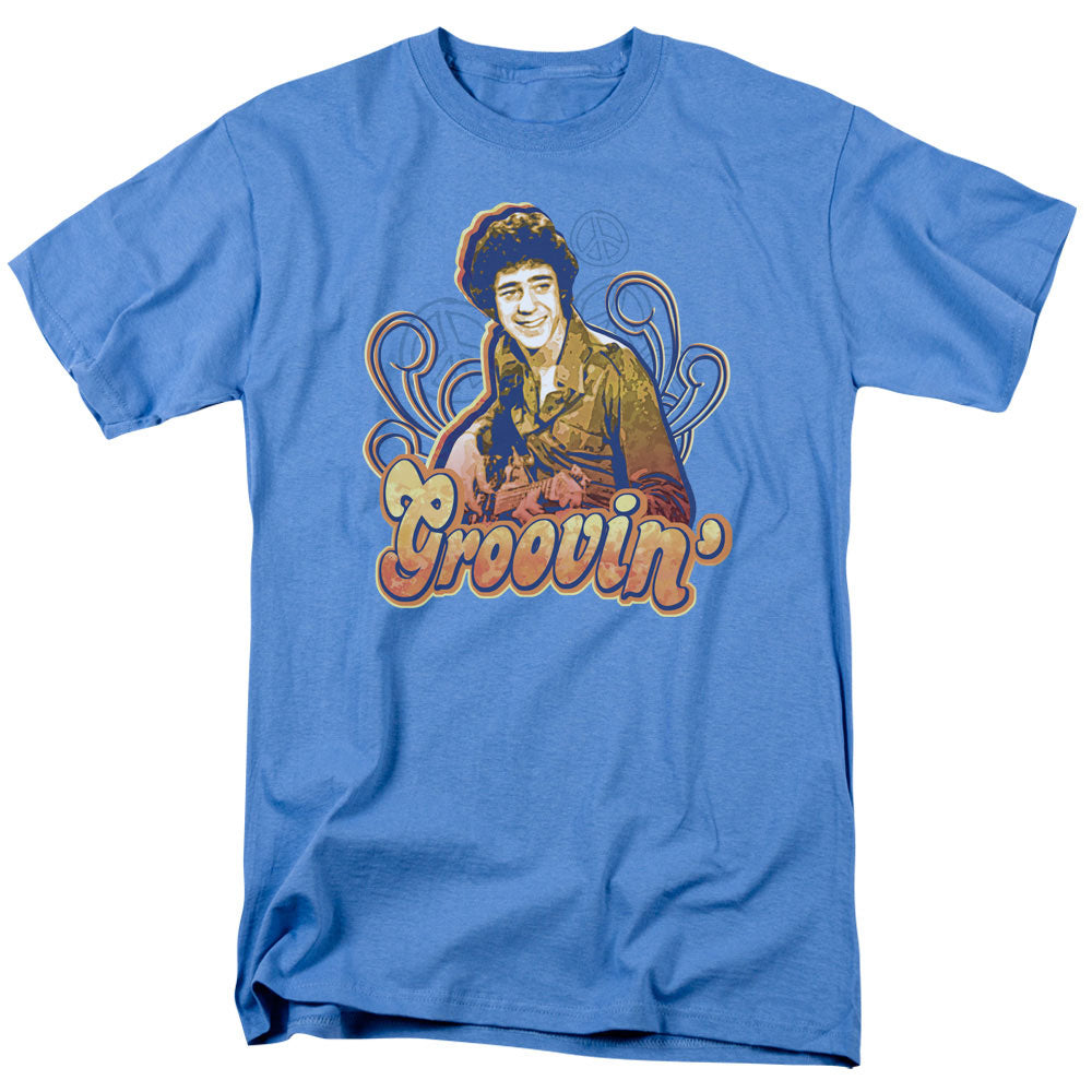 Brady Bunch - Groovin - Short Sleeve Adult 18/1 - Carolina Blue T-shirt