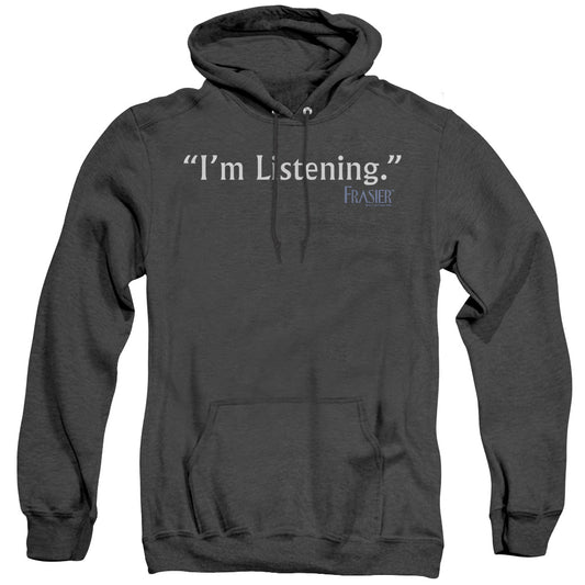 Frasier - Im Listening - Adult Heather Hoodie - Black