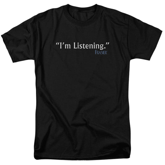 Frasier - Im Listening - Short Sleeve Adult 18/1 - Black T-shirt