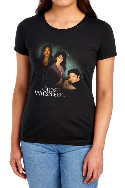 Ghost Whisperer - Diagonal Cast - Short Sleeve Womens Tee - Black T-shirt