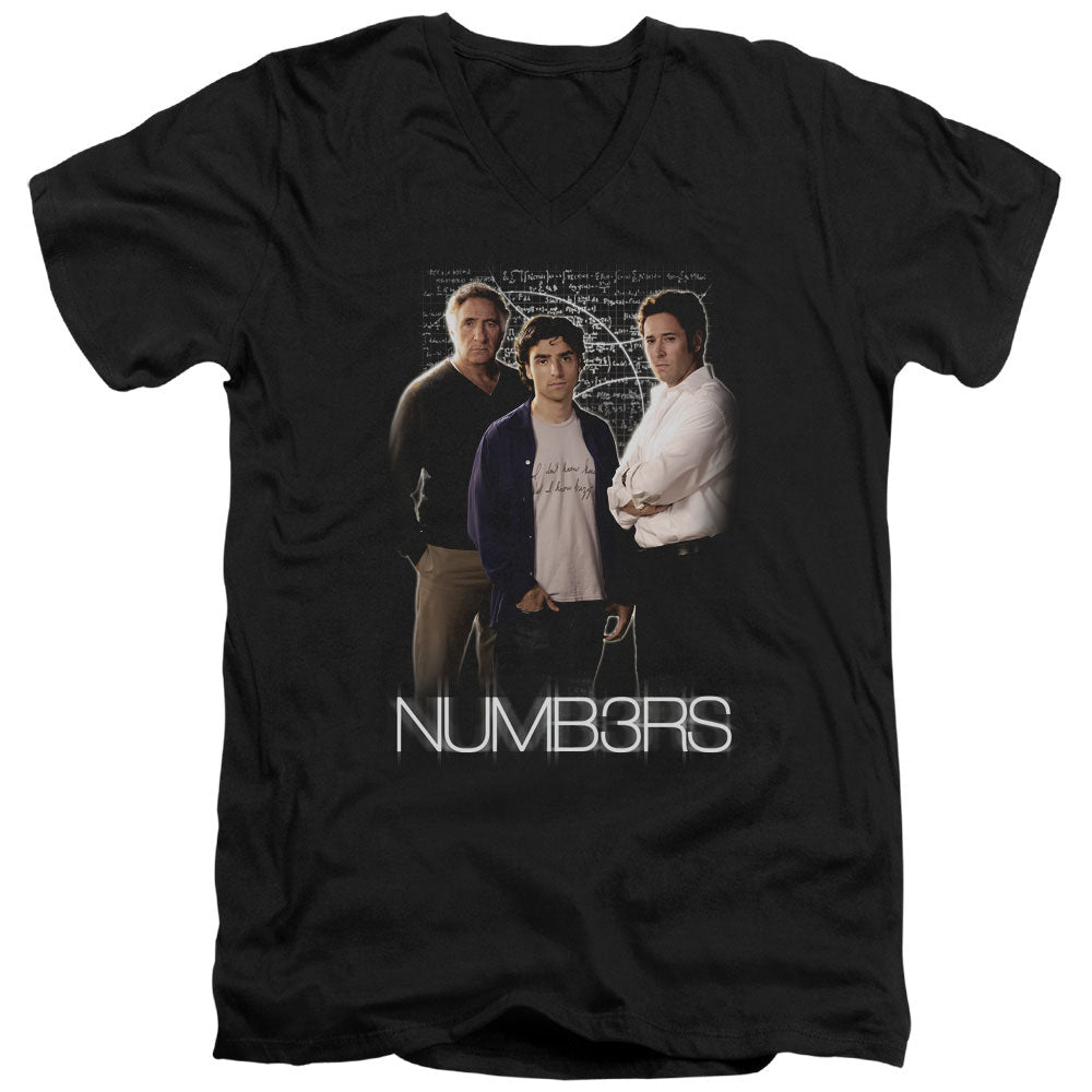 Numbers - Equations - Short Sleeve Adult V-neck - Black T-shirt