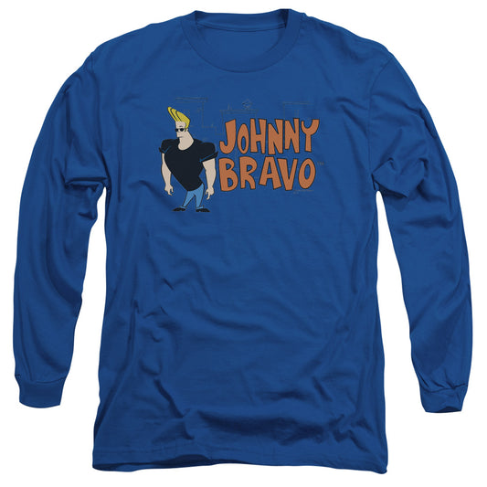 Johnny Bravo - Johnny Logo - Long Sleeve Adult 18/1 - Royal Blue T-shirt