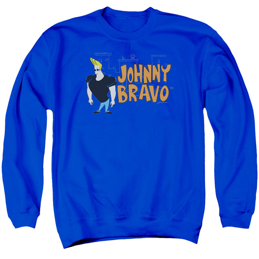 Johnny Bravo - Johnny Logo - Adult Crewneck Sweatshirt - Royal Blue