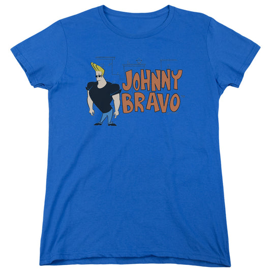 Johnny Bravo - Johnny Logo - Short Sleeve Womens Tee - Royal Blue T-shirt