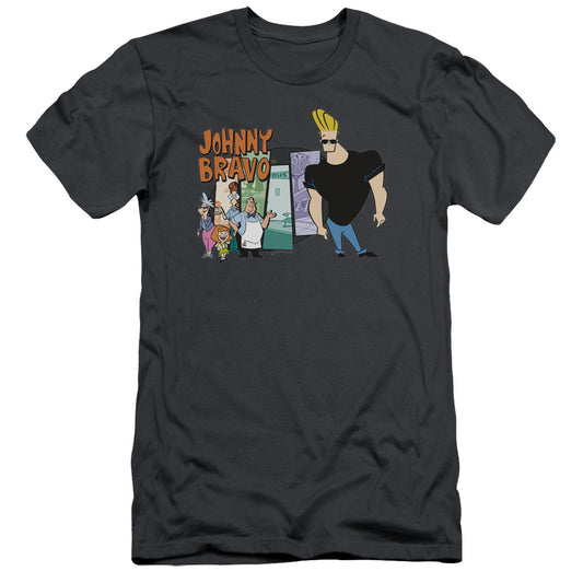 Johnny Bravo - Johnny & Friends - Short Sleeve Adult 30/1 - Charcoal T-shirt
