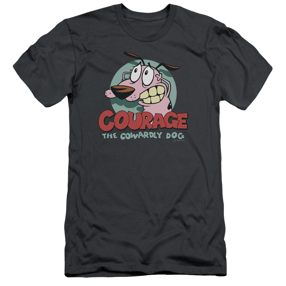 Courage The Cowardly Dog - Courage - Short Sleeve Adult 30/1 - Charcoal T-shirt