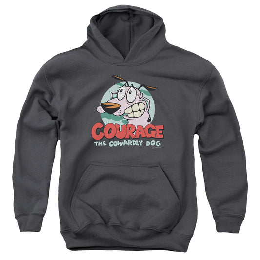Courage The Cowardly Dog - Courage - Youth Pull-over Hoodie - Charcoal