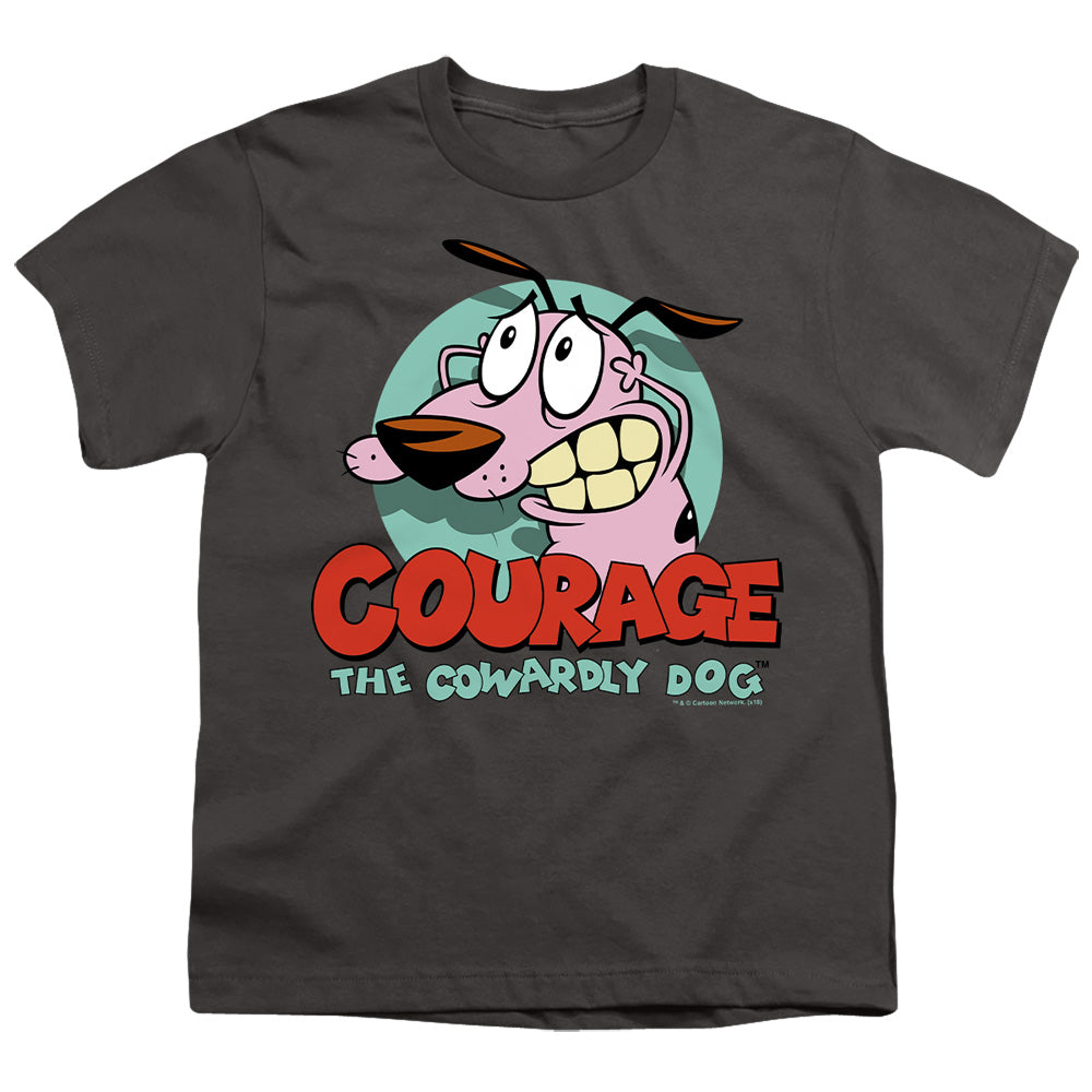 Courage The Cowardly Dog - Courage - Short Sleeve Youth 18/1 - Charcoal T-shirt
