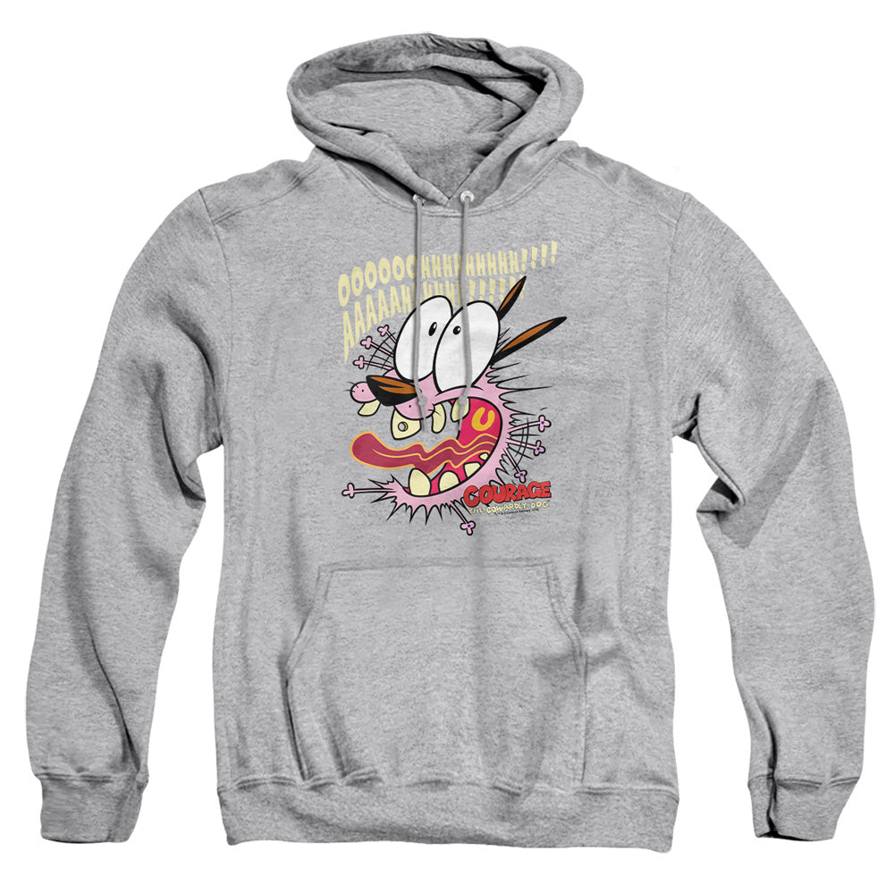 Courage The Cowardly Dog - Scaredy Dog - Adult Pull-over Hoodie - Athletic Heather