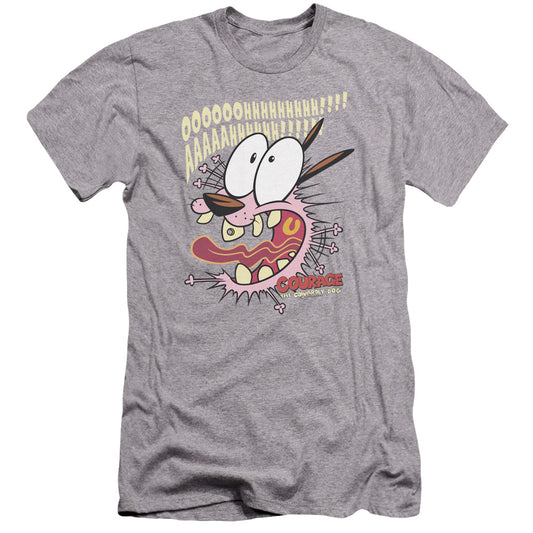 Courage The Cowardly Dog - Scaredy Dog-premuim Canvas Adult Slim Fit 30/1 - Athletic Heather