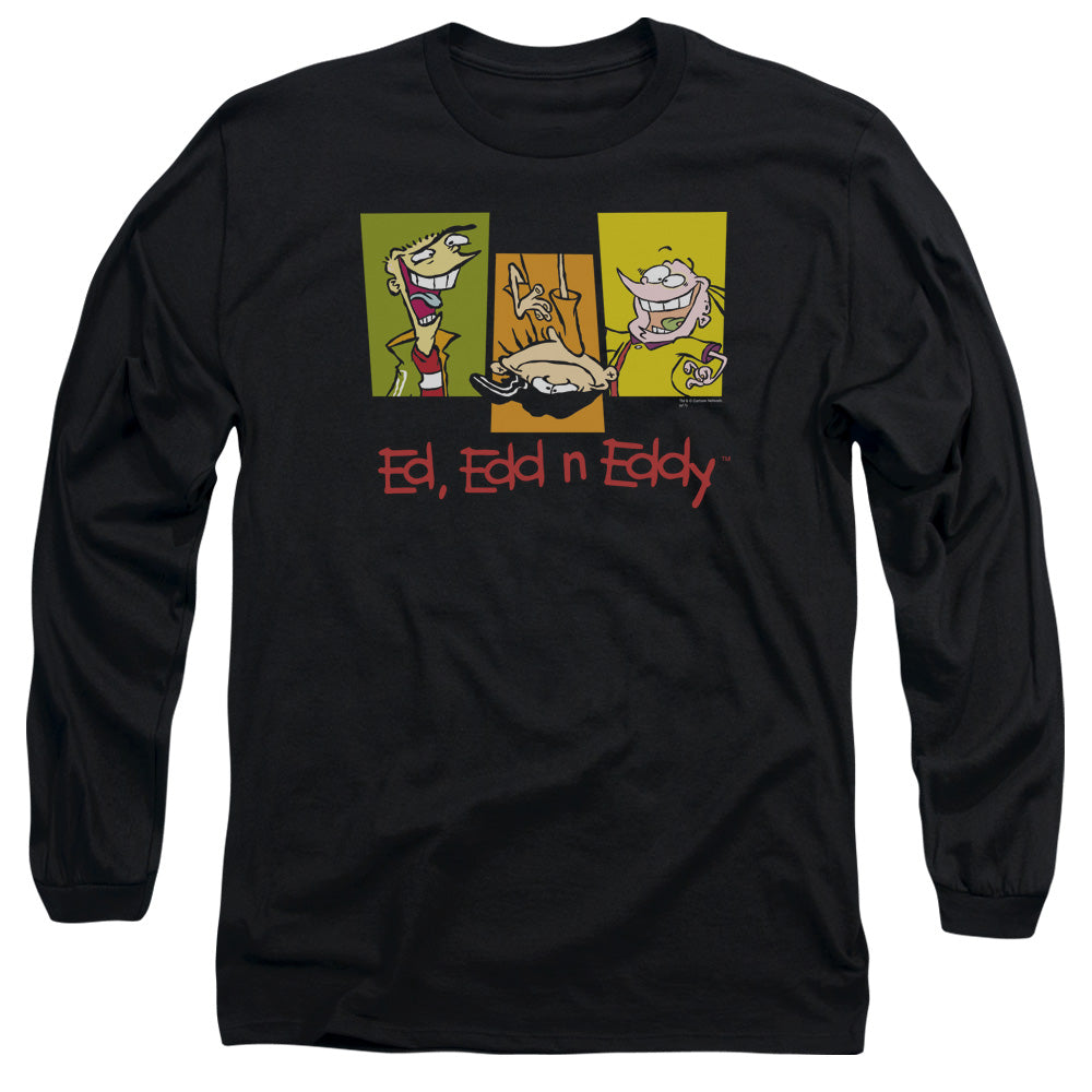 Ed Edd Eddy - 3 Eds - Long Sleeve Adult 18/1 - Black T-shirt