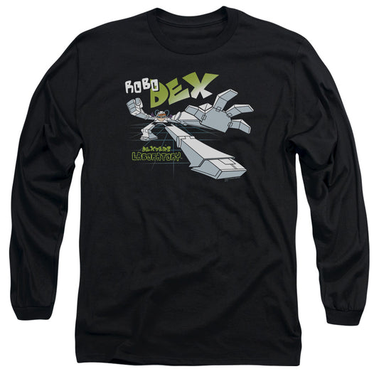 Dexters Laboratory - Robo Dex - Long Sleeve Adult 18/1 - Black T-shirt