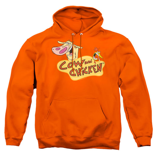 Cow & Chicken - Logo - Adult Pull-over Hoodie - Orange