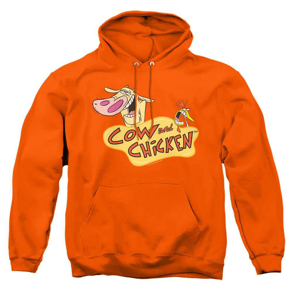 Cow & Chicken - Logo - Adult Pull-over Hoodie - Orange