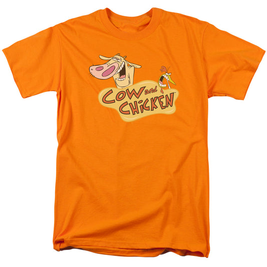 Cow & Chicken - Logo - Short Sleeve Adult 18/1 - Orange T-shirt