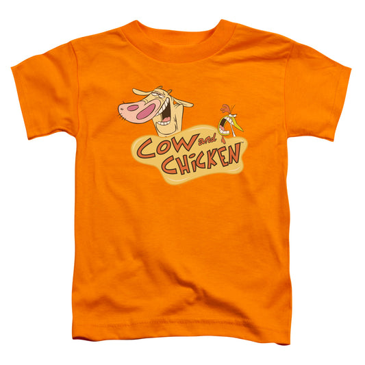 Cow & Chicken - Logo - Short Sleeve Toddler Tee - Orange T-shirt