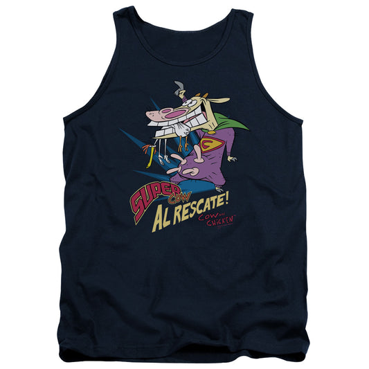 Cow & Chicken - Super Cow - Adult Tank - Navy
