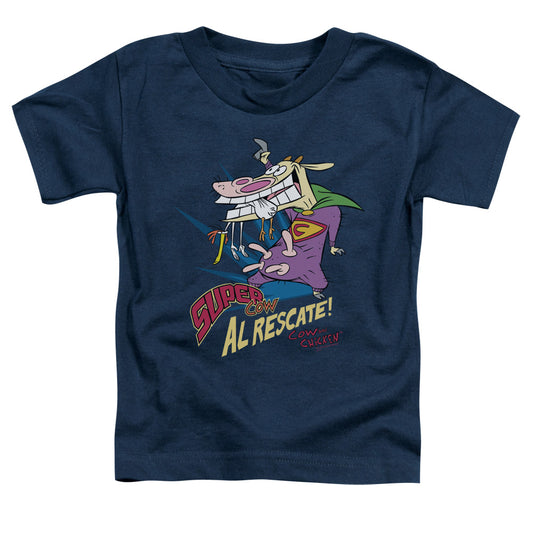 Cow & Chicken - Super Cow - Short Sleeve Toddler Tee - Navy T-shirt