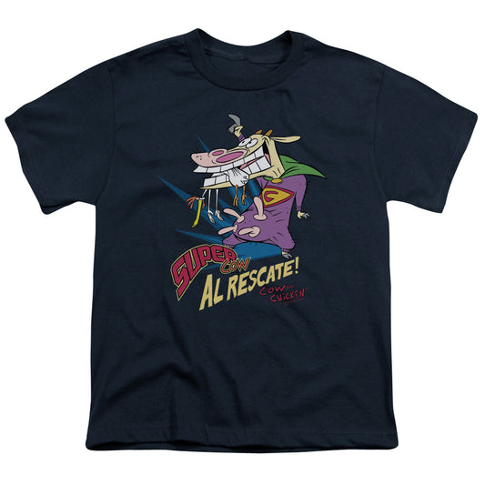 COW & CHICKEN SUPER COW - S/S YOUTH 18/1 - NAVY T-Shirt