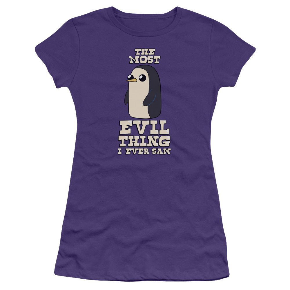 Adventure Time - Evil Thing - Short Sleeve Junior Sheer - Purple T-shirt