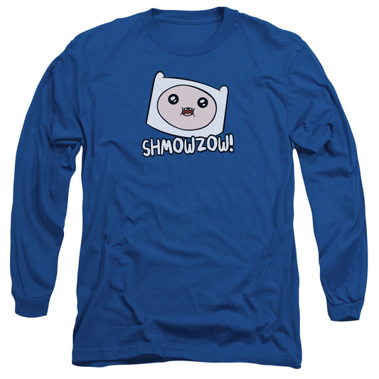 Adventure Time - Shmowzow - Long Sleeve Adult 18/1 - Royal Blue T-shirt