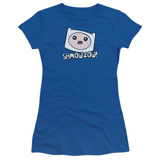 Adventure Time - Shmowzow - Short Sleeve Junior Sheer - Royal Blue T-shirt